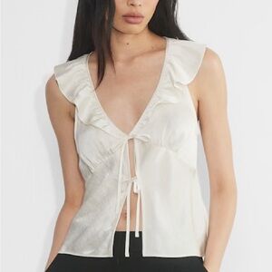 aritzia tonka satin blouse